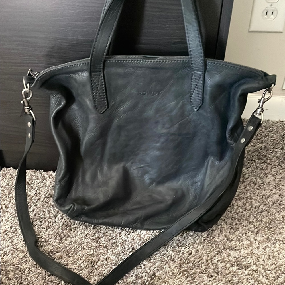 Stylish Black Leather Tote Bag